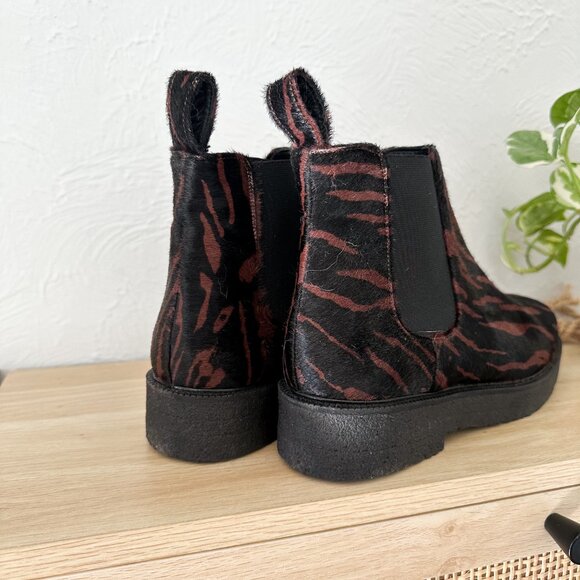 Staud | NWOT Palamino Animal-Print Fur Chelsea Booties $425 Size 39 - Picture 4 of 7